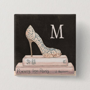 Monogram   Wilde appel   Elegant High Hiel Mode Vierkante Button 5,1 Cm