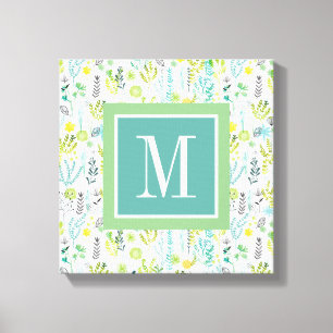 Monogram Wilde en vrije patronen Canvas Afdruk