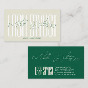 Monogram Wimperstylist modern script Visitekaartje