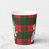 Monogram Winter Holiday Christmas Scottish Pattern Papieren Bekers (Links)