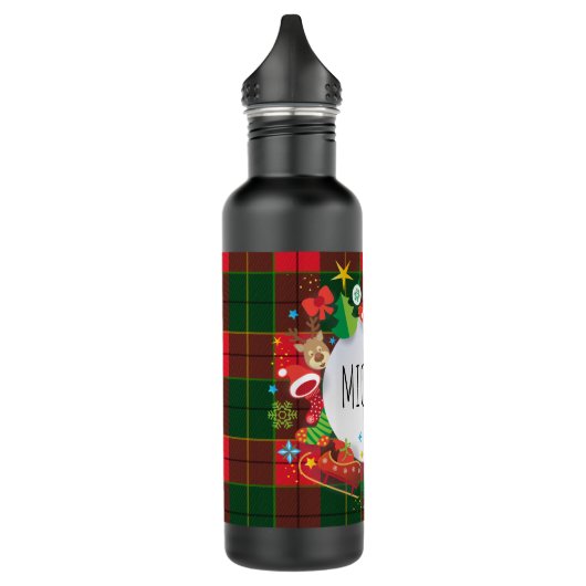 Monogram Winter Holiday Christmas Scottish Pattern Waterfles (Links)