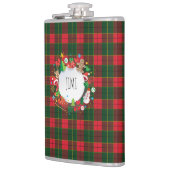 Monogram Winter Holiday Kerstmis Schotland Patroon Heupfles (Links)