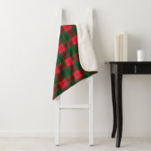 Monogram Winter Holiday Tartan pattern Scottish Sherpa Deken (In situ)