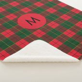 Monogram Winter Holiday Tartan pattern Scottish Sherpa Deken (3/4)