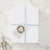 Monogram Winter Kerstmis krans Baby shower Cadeaulabel (Met Touw)
