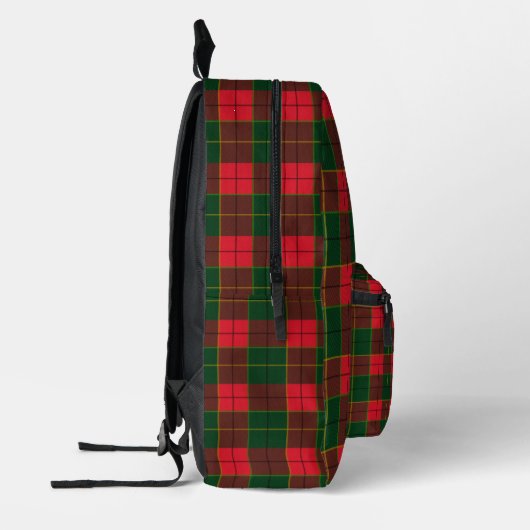 Monogram Winter Vakantie Kerstmis Tartan Patroon Bedrukte Rugzak (Links)