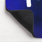 Monogram wit en blauw muismat (Hoek)