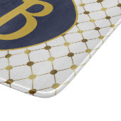 Monogram wit en goudpuntenrooster snijplank (Hoek)