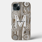 Monogram Wit & Goud Glitters Funky Retro Groovy Case-Mate iPhone Case (Achterkant)