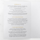 Monogram wit goud zwart bruiloft maaltijd RSVP kaa Drieluik Uitnodiging (Binnenzijde eerst)