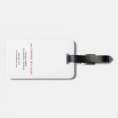 Monogram Wit Rood Modern Minimalistisch Initiaal N Bagagelabel (Achterkant horizontaal)