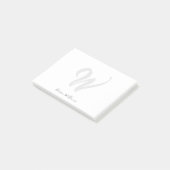 Monogram Wit Zwart Modern Minimalistisch Elegant Post-it® Notes (Schuin)