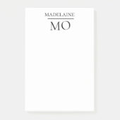 Monogram Wit Zwart Persoonlijk Post-it® Notes (Voorkant)