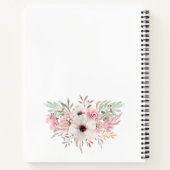 Monogram witgoud | Roze Bloemen Notitieboek (Achterkant)