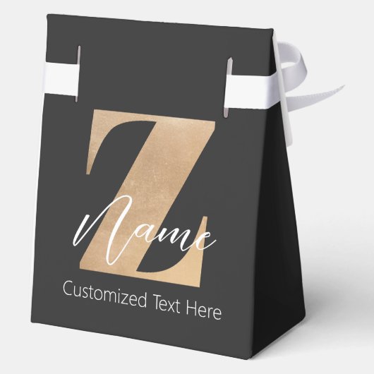 Monogram with Initial Z & Custom Name Personalized Bedankdoosjes (Achterkant)