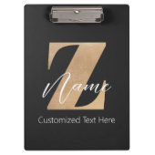 Monogram with Initial Z & Custom Name Personalized Klembord (Voorkant)