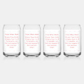 Monogram with Name Catholic Blessing Drinkware Set Blikvorm Glas (Achterkant)