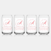 Monogram with Name Catholic Blessing Drinkware Set Blikvorm Glas (Voorkant)