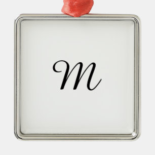 MONOGRAM-WITTE  AANGEPASTE AANGEPASTE MONOGRAM METALEN ORNAMENT