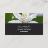 Monogram witte bloem bloemist bruiloft planner gri visitekaartje (Achterkant)