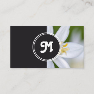 Monogram witte bloem bloemist bruiloft planner gri visitekaartje