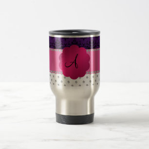 Monogram witte diamanten paarse damp reisbeker