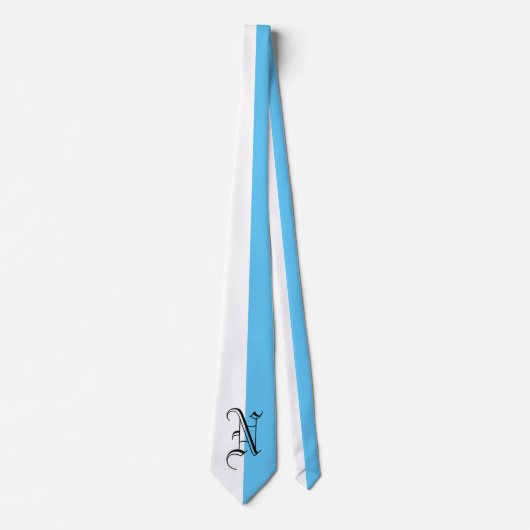 MONOGRAM-WITTE EN ENKELE KLEUR — VERANDERBARE BK-G STROPDAS (Voorkant)