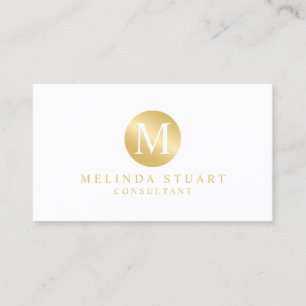 Monogram witte en goudlegant visitekaartje