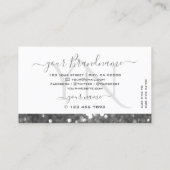 Monogram witte en zilversparkle Glitter Diamonds Visitekaartje (Achterkant)