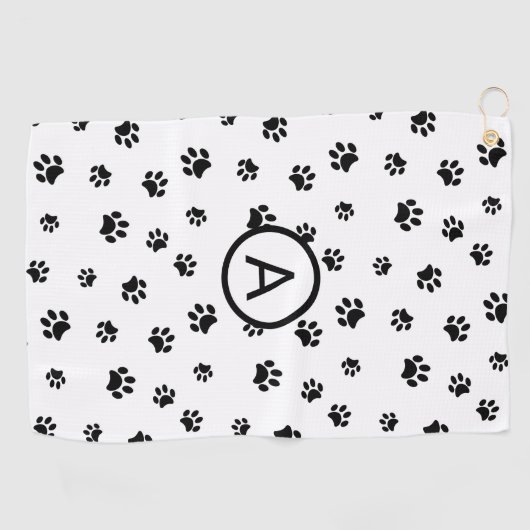 Monogram witte en zwarte afdrukken golfhanddoek (Horizontaal)