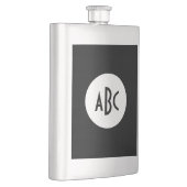 Monogram witte en zwarte cirkel heupfles (Rechts)