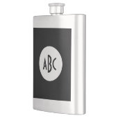 Monogram witte en zwarte cirkel heupfles (Links)