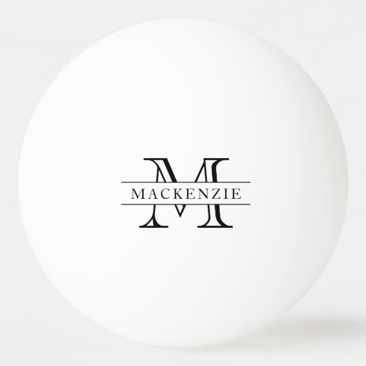 Monogram witte en zwarte Klassieke rand Pingpongballen (Voorkant)