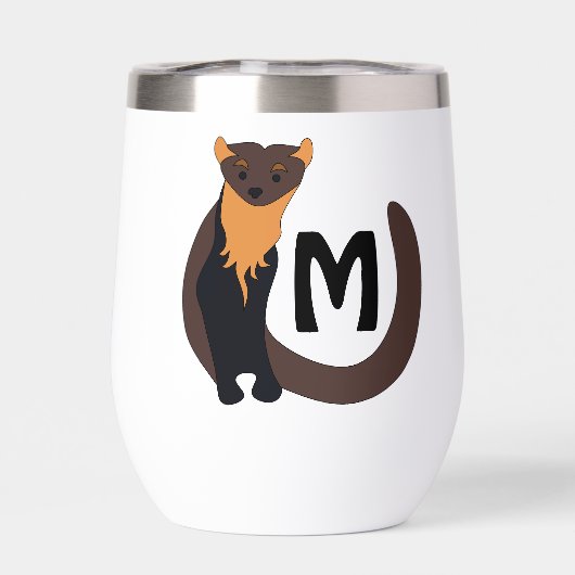 Monogram witte Europese pine Marten (Achterkant)