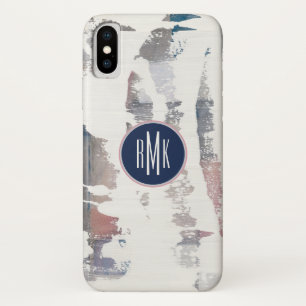 Monogram   Witte gewassen iPhone X Hoesje