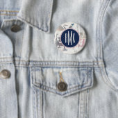 Monogram | Witte gewassen Ronde Button 5,7 Cm (In situ)