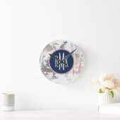 Monogram | Witte gewassen Ronde Klok (Huis)