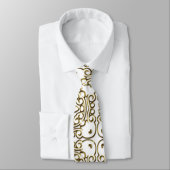 Monogram witte goudmarokkerdamp stropdas (Gebonden)