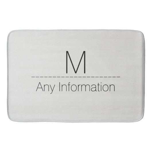 Monogram witte houtkorrel badmat (Voorkant)