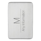 Monogram witte houtkorrel badmat (Voorkant Verticaal)