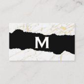 Monogram | Witte marmer | Goudolie Visitekaartje (Voorkant)