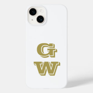Monogram Witte Retro Gouden Initialen Minimalistis Case-Mate iPhone 14 Hoesje