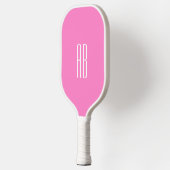 Monogram Witte Roze Achtergrond Pickleball Paddle (Links)