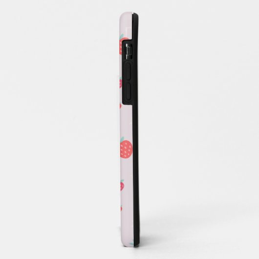 Monogram witte roze rode aardbei Case-Mate iPhone case (Achterkant/links)
