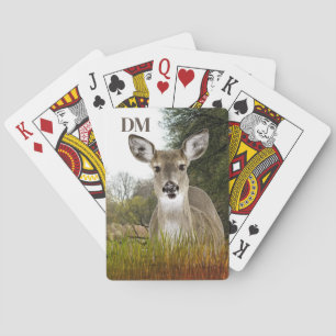 Monogram Witte Staart Hert  Pokerkaarten