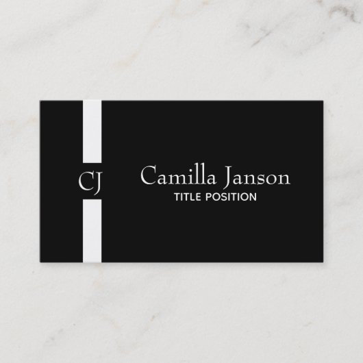 Monogram witte streep visitekaartje (Voorkant)