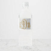 Monogram witte waterflessen voor Diner en Blanc Waterfles Etiket (Voorkant)