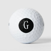 Monogram witte zwarte golfballen (Voorkant)