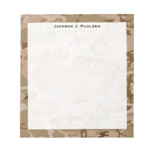 Monogram Woestijn Beige Bruin Groen Camo Camouflag Notitieblok