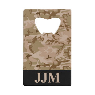 Monogram Woestijn Militaire Camo Camouflage Zwart Kredietkaart Flessenopener